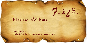Fleisz Ákos névjegykártya